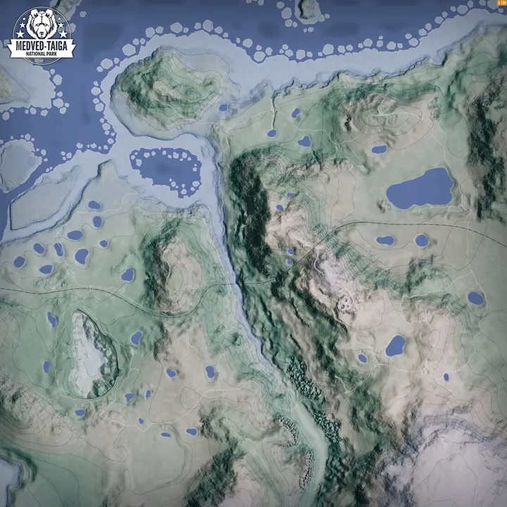 Park narodowy Miedwieżja Tajga — Mapa rezerwatu