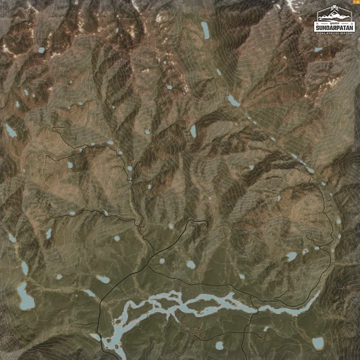 Reserva de caza de Sundarpatan — Mapa de la Reserva